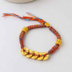 Stonesforune Five Emperors Coin Edited Red Rope Bracelet