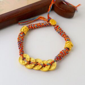 Stonesforune Five Emperors Coin Edited Red Rope Bracelet