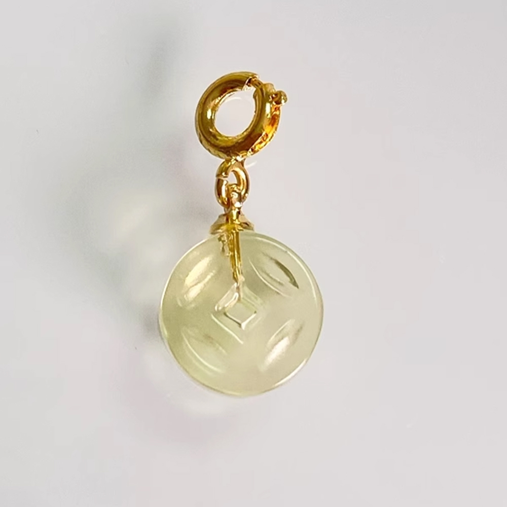 Coin-Citrine-Charm