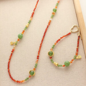 Red-Agate-and-Green-Chalcedony-Bead-Bracelet-Necklace