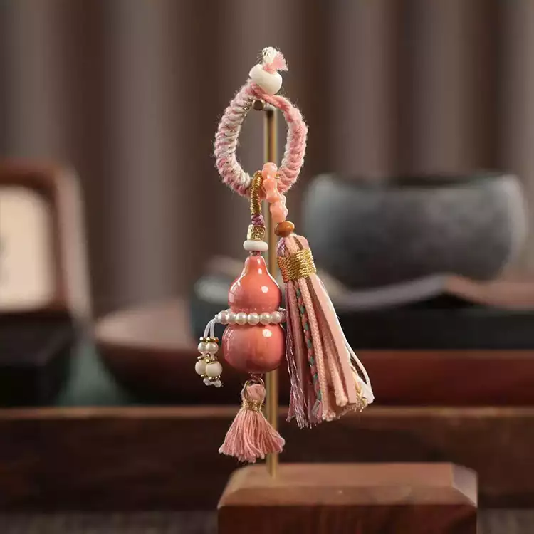Gourd with Braided Tassel Charm Holder
