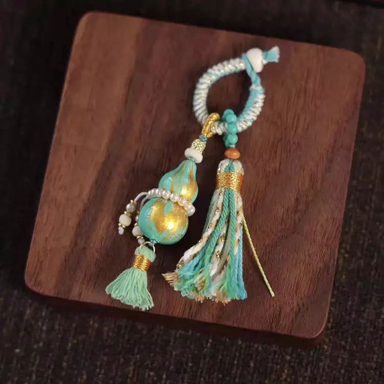 Gourd with Braided Tassel Charm Holder