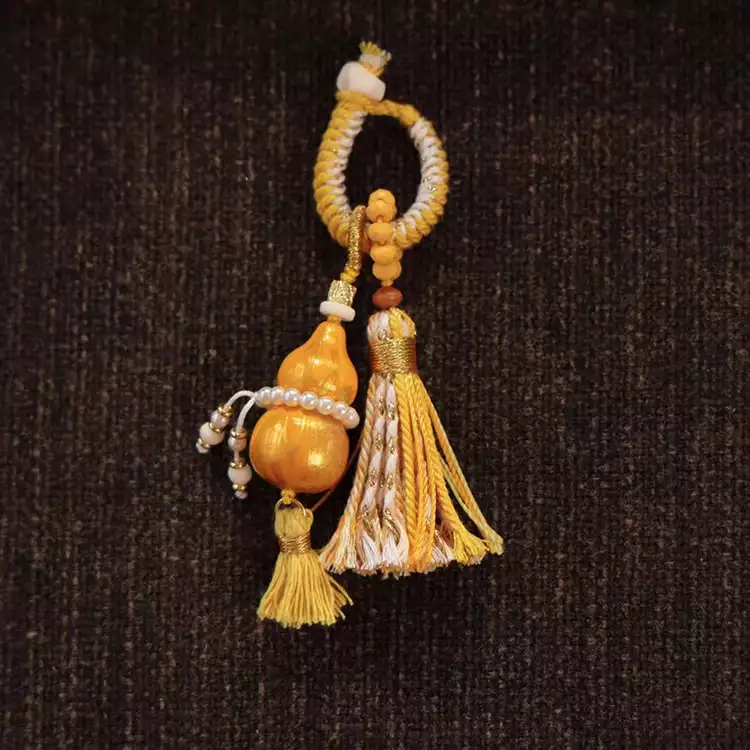 Gourd with Braided Tassel Charm Holder