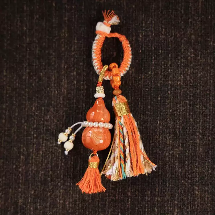 Gourd with Braided Tassel Charm Holder