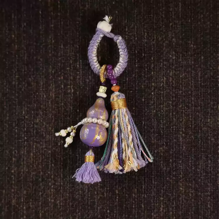Gourd with Braided Tassel Charm Holder