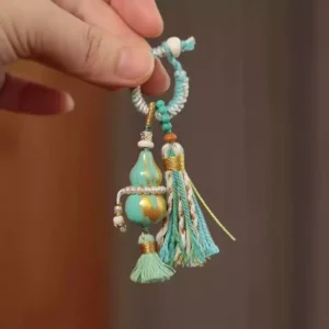 Gourd with Braided Tassel Charm Holder