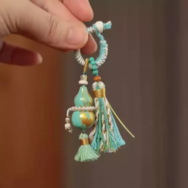 Gourd with Braided Tassel Charm Holder