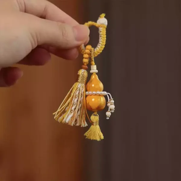Gourd with Braided Tassel Charm Holder