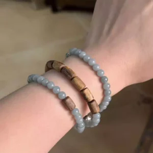 Kyara Agarwood + Blue Water Jadeite + Silver