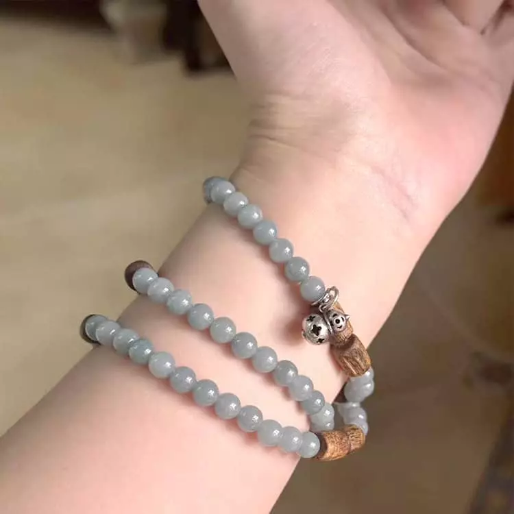 Kyara Agarwood + Blue Water Jadeite + Silver