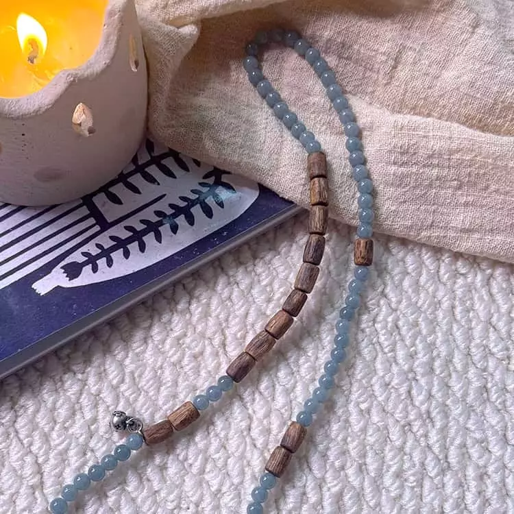 Kyara Agarwood + Blue Water Jadeite + Silver