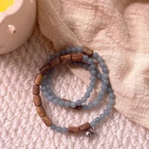 Kyara Agarwood + Blue Water Jadeite + Silver