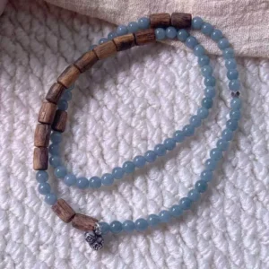 Kyara Agarwood + Blue Water Jadeite + Silver