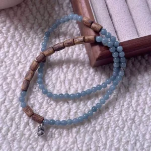 Kyara Agarwood + Blue Water Jadeite + Silver