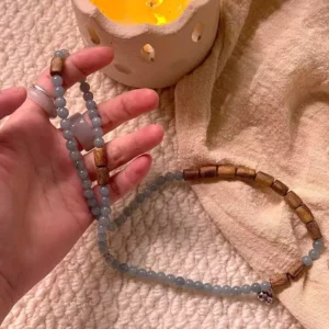 Kyara Agarwood + Blue Water Jadeite + Silver