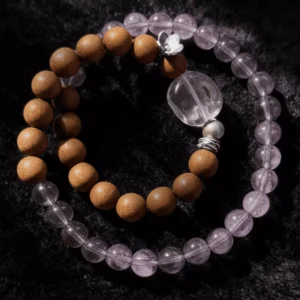 Sandalwood Amethyst Double-Strand Bracelet Prayer Beads Mala