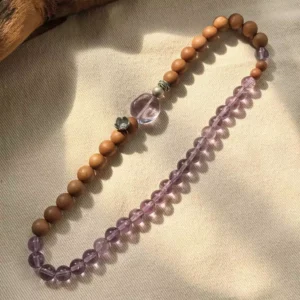 Sandalwood Amethyst Double-Strand Bracelet Prayer Beads Mala