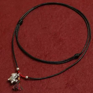 999-Fine-Silver-Horse-Pendant-on-Braided-Cord-Necklace