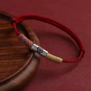 925 Sterling Silver Zodiac Red String Bracelet Year Of The Horse