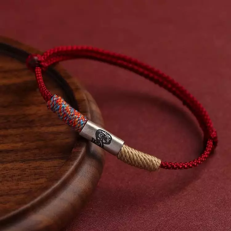 925 Sterling Silver Zodiac Red String Bracelet Year Of The Horse