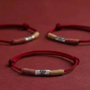 925 Sterling Silver Zodiac Red String Bracelet Year Of The Horse