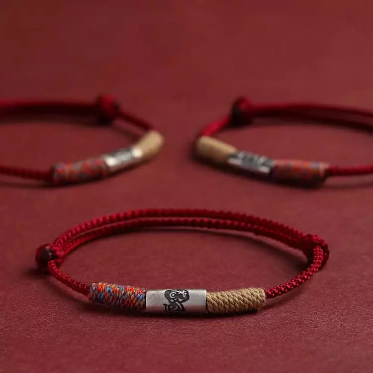 925 Sterling Silver Zodiac Red String Bracelet Year Of The Horse