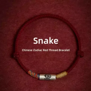 925 Sterling Silver Zodiac Red String Bracelet Year Of The Horse