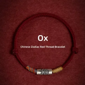 925 Sterling Silver Zodiac Red String Bracelet Year Of The Horse