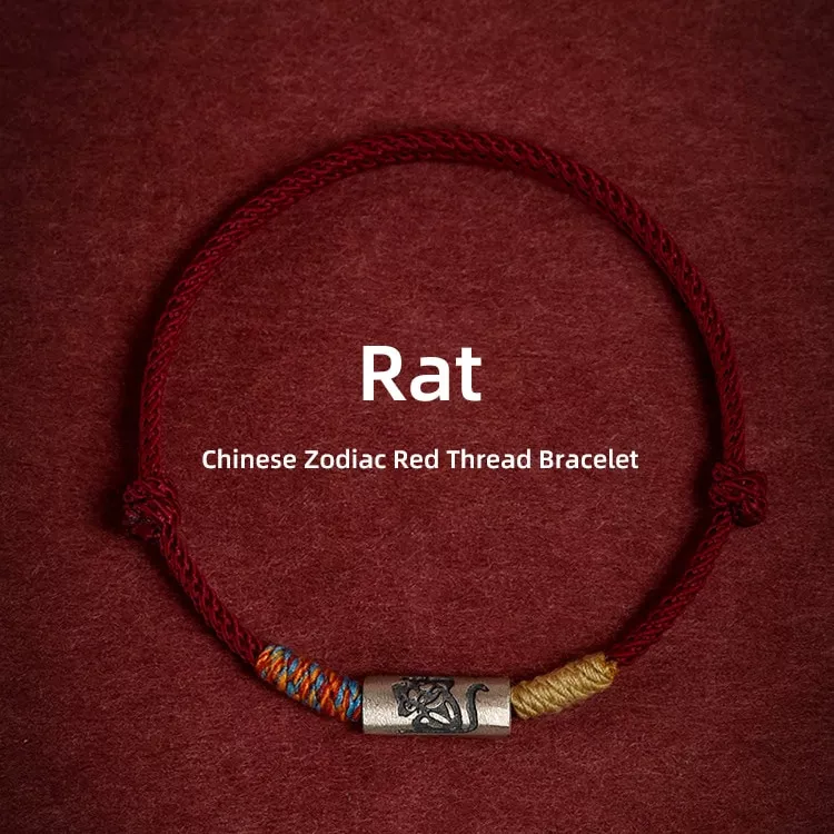 925 Sterling Silver Zodiac Red String Bracelet Year Of The Horse