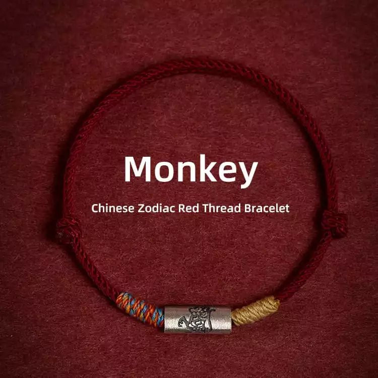 925 Sterling Silver Zodiac Red String Bracelet Year Of The Horse
